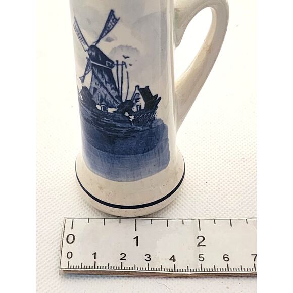 DELFTS HOLLAND-Shot Glasses-Blue White-Windmill-Handles-Set of 2 - Picture 8 of 9